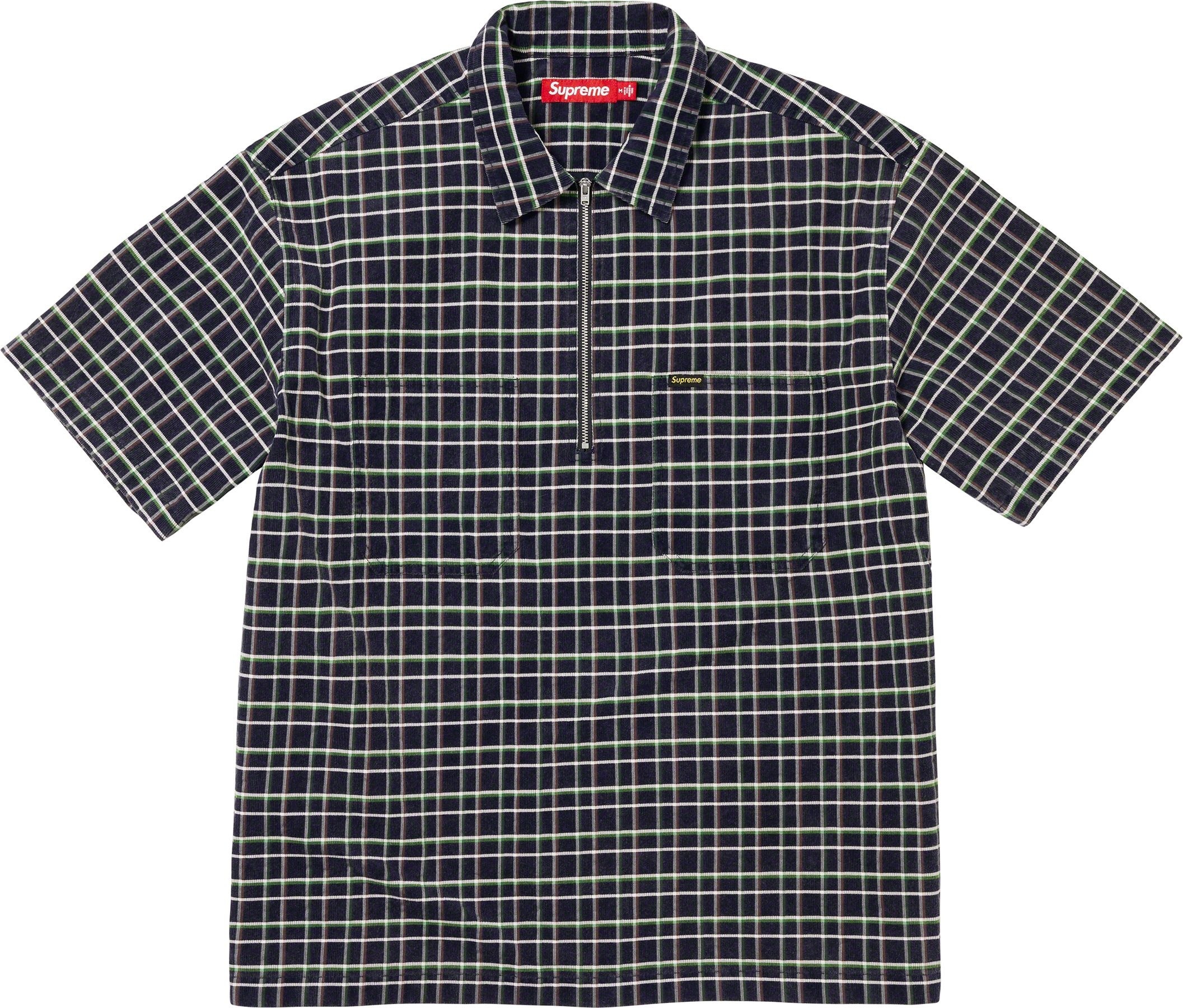 Plaid Corduroy Half Zip S/S Shirt view 3
